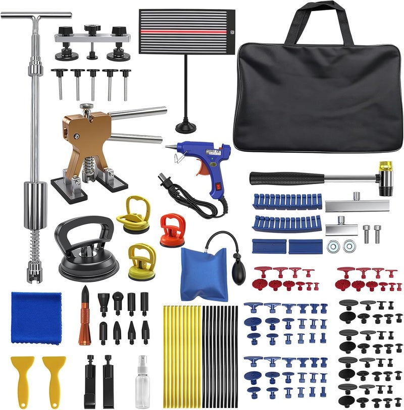 ZOOMKEY Dent Repair Kit, Car Dent Removal Tools,Dent Puller Kit with Dent Lifter, Bridge Puller, Slide Hammer T-Bar for Car Body Dents - Image 1